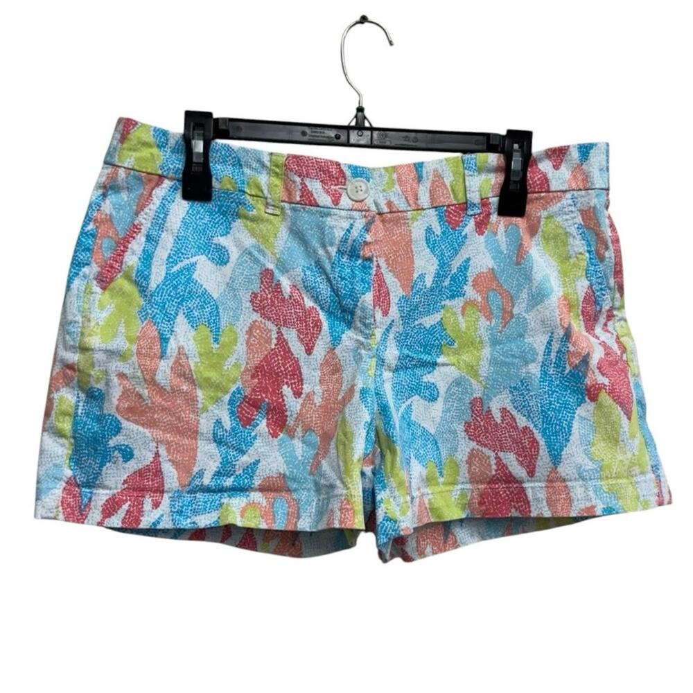 Crown &‎ Ivy Petite Shorts 12P Multicolor Tropical Print Chino Summer